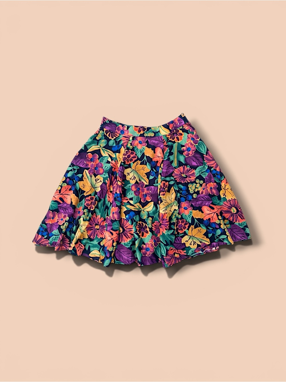 ✨90s✨VINTAGE✨ESPRIT✨ floral botanical skirt in jewel tone pattern